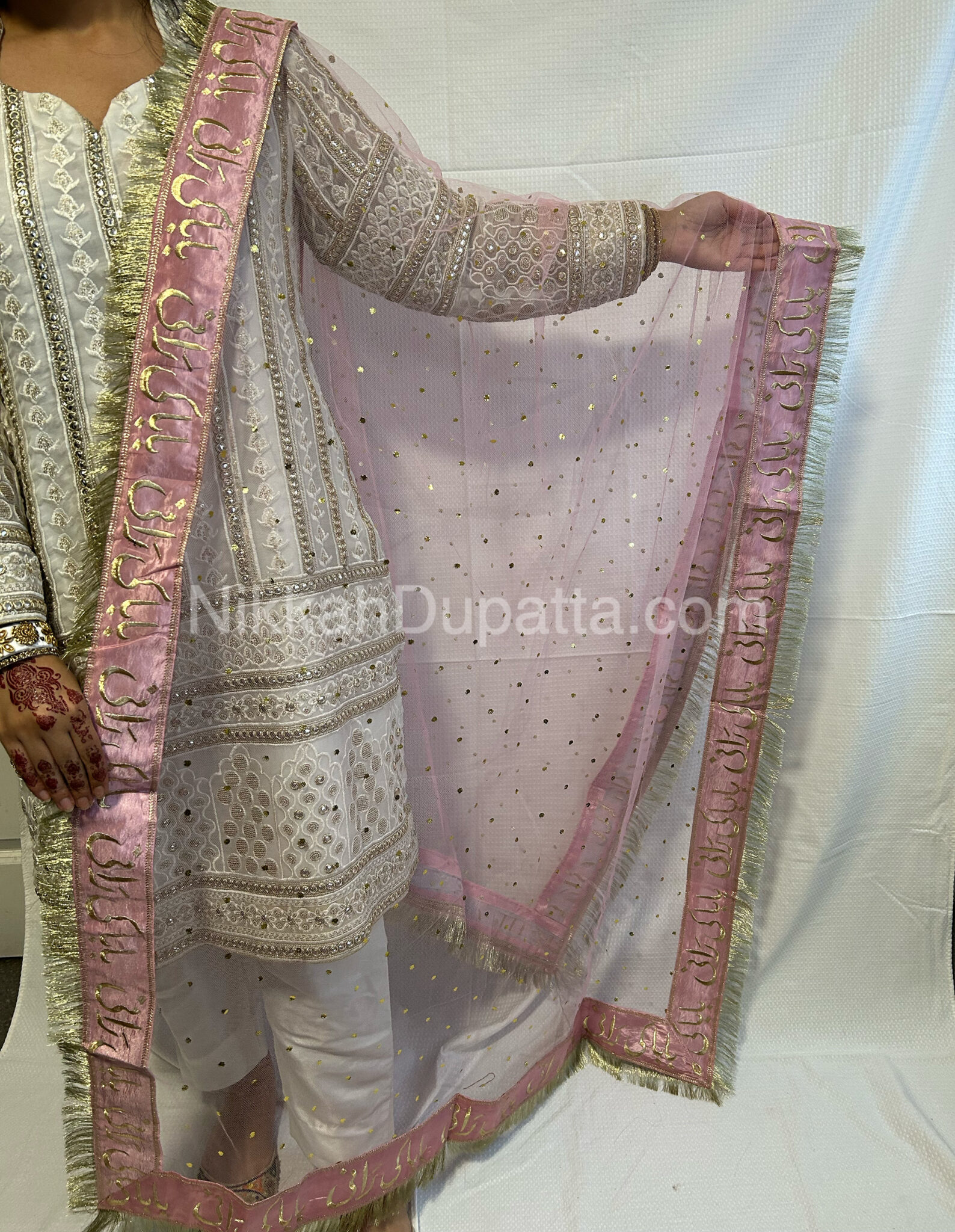 Baba Ki Rani Nikkah Dupatta in Baby Pink